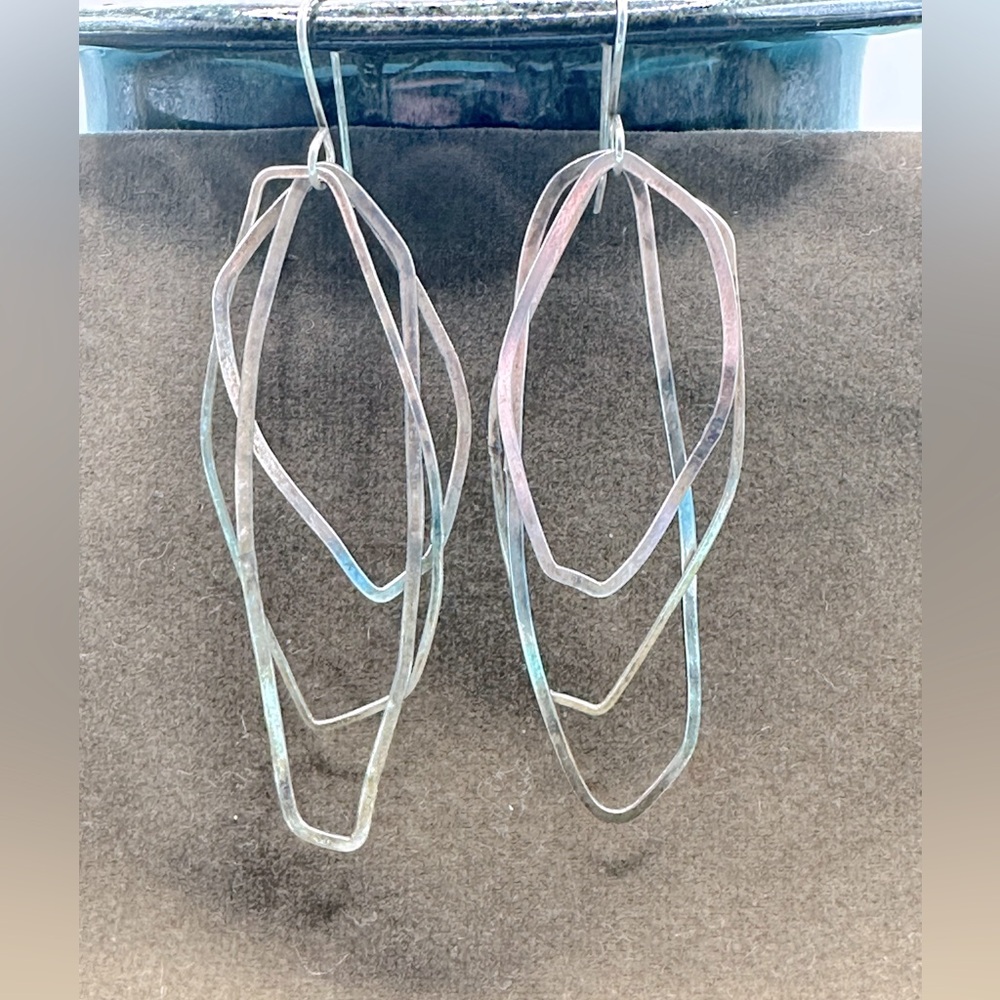 Unique Handcrafted Sterling Silver Dangle Earrings - image 1